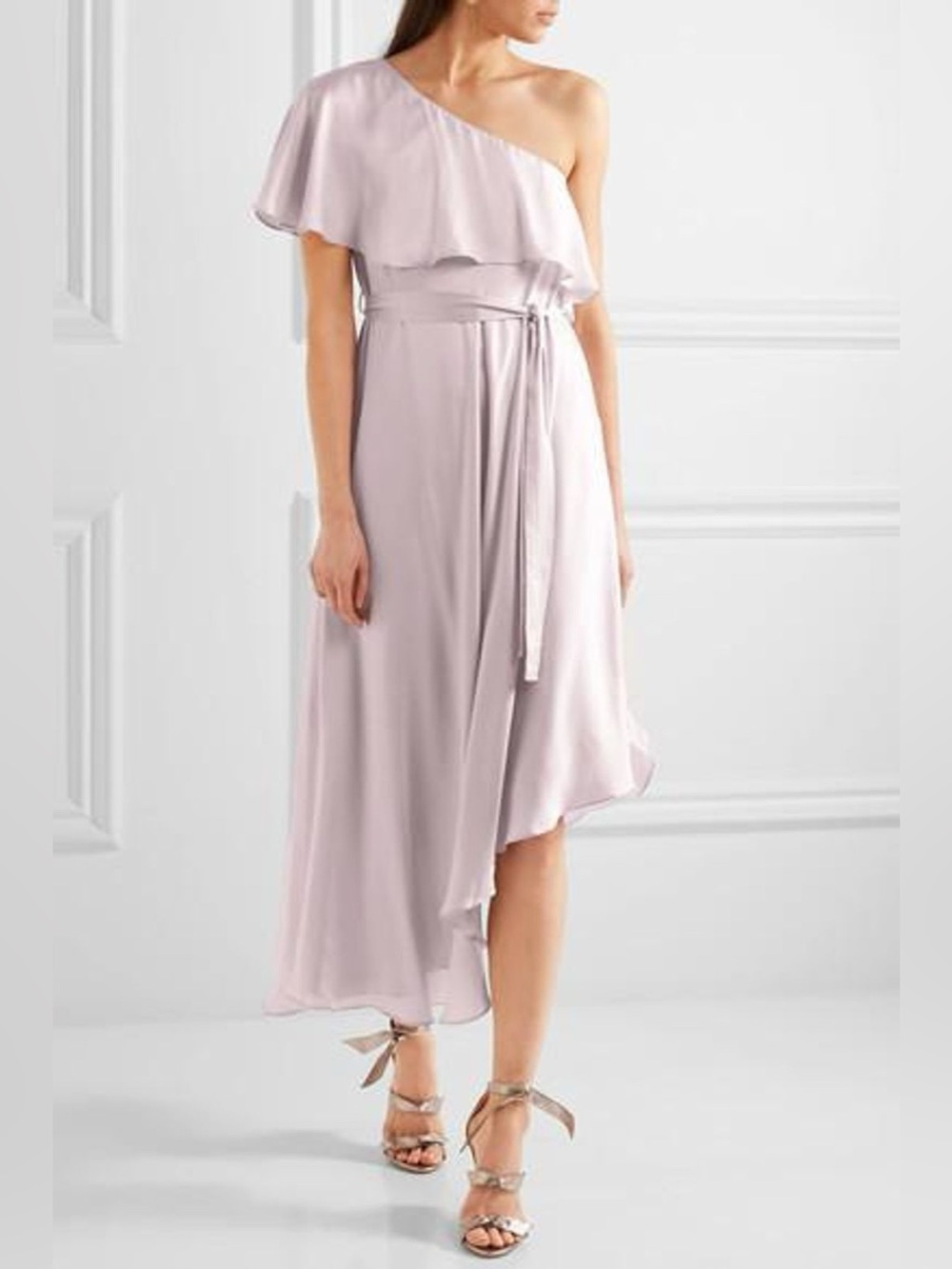 Zimmermann One-Shoulder Lilac Silk Asymmetric Dress